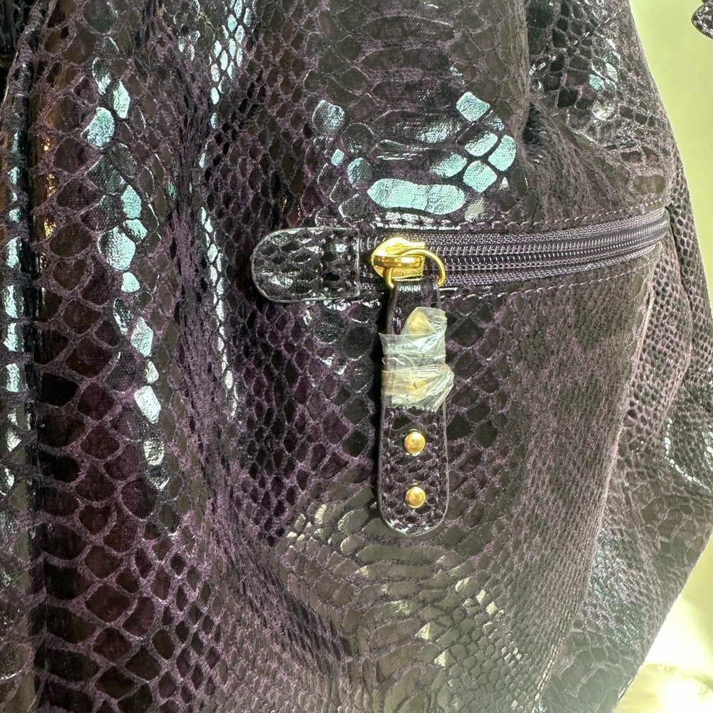 Purple | Gold Snakeskin Shoulder Bag - Picture 7 of 9